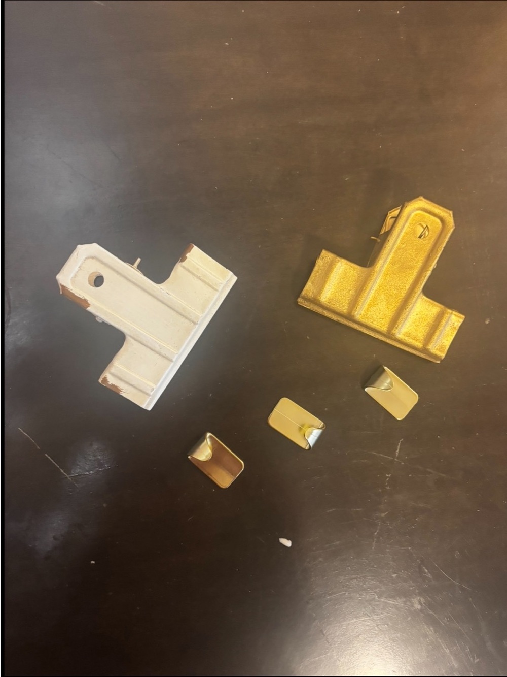 Set of Decorative Metal Clips in Gold and White